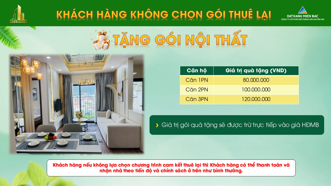 Tặng gói nội thất 