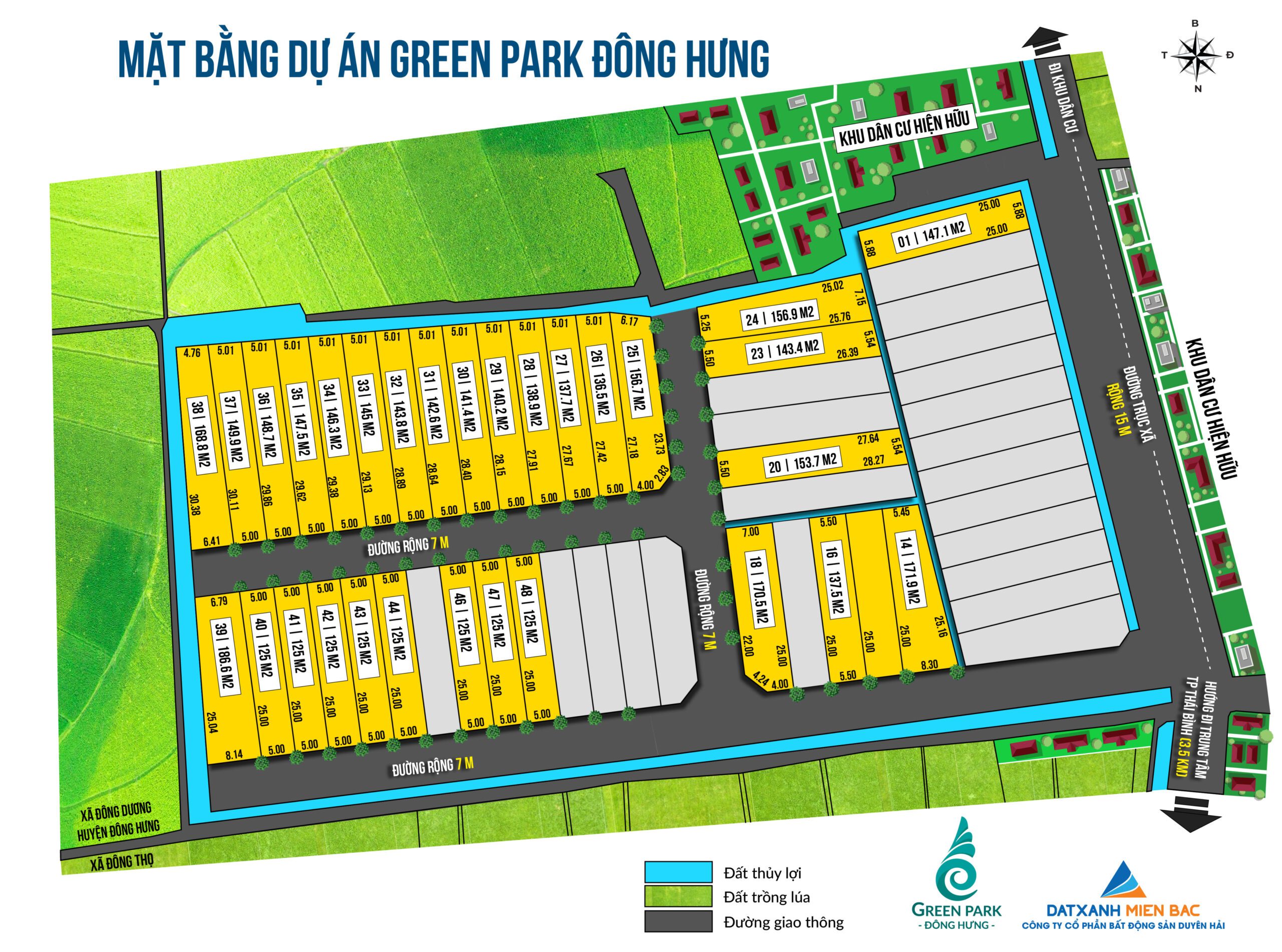 Mặt bằng dự án green park đông hưng thái bình