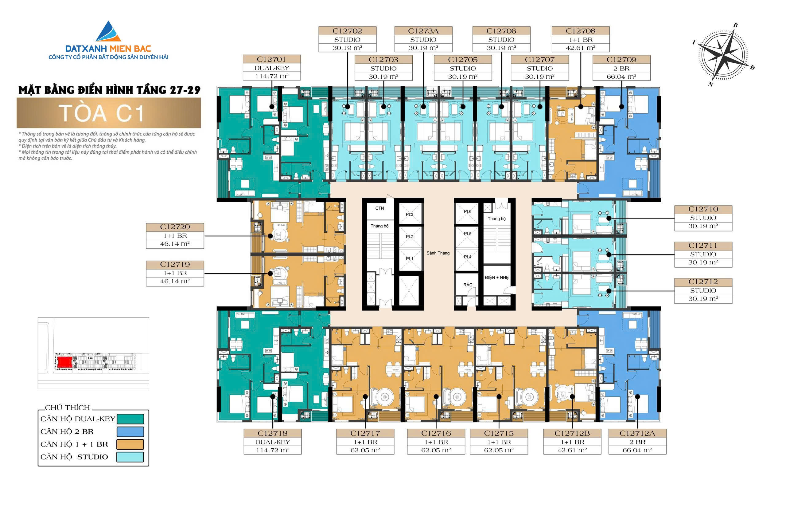 Layout tòa C1 Sun Centro Town