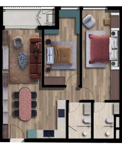 Layout căn hộ 2 PN